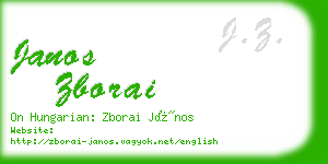 janos zborai business card